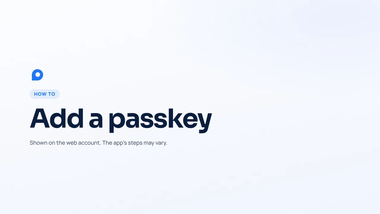 How to add a passkey to your mileage tracker account on the web