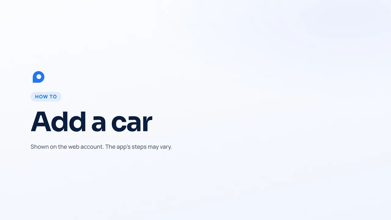How to add a car to your mileage log on the web
