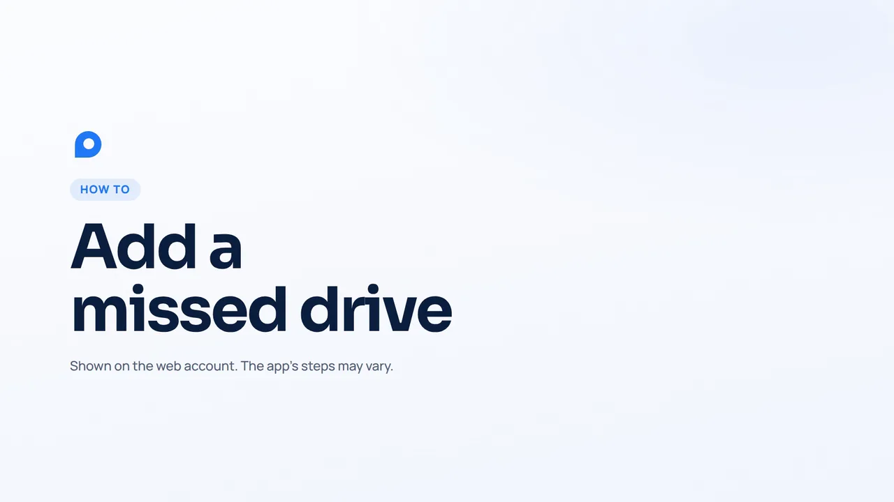 How to add a missed drive to your mileage log on the web
