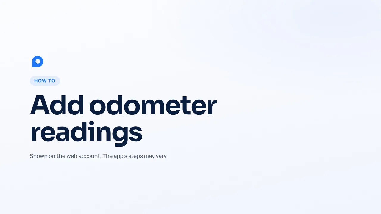 How to add odometer readings to your mileage log on the web