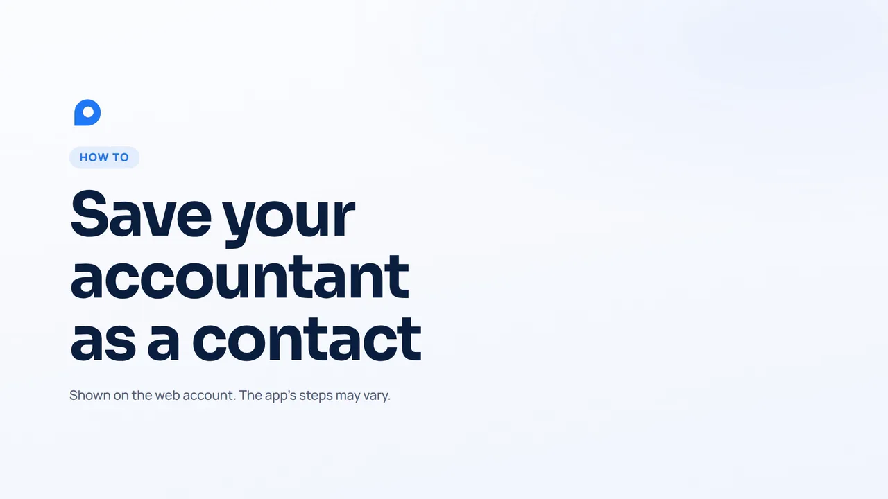 How to save your accountant as a contact on the web