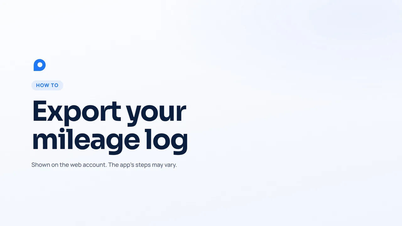 How to export your mileage log as a PDF and CSV on the web