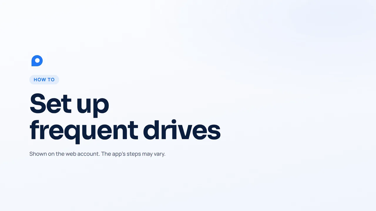 How to set up frequent drives in your mileage log on the web