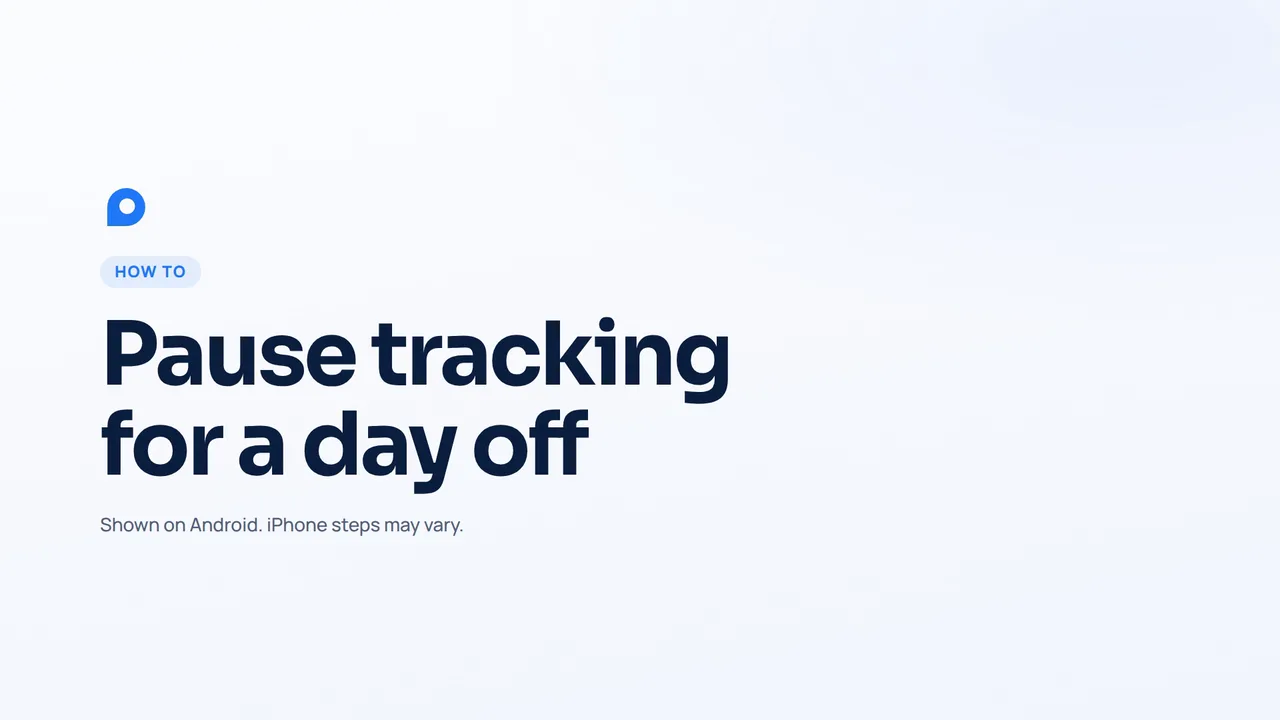 How to pause mileage tracking for a day off