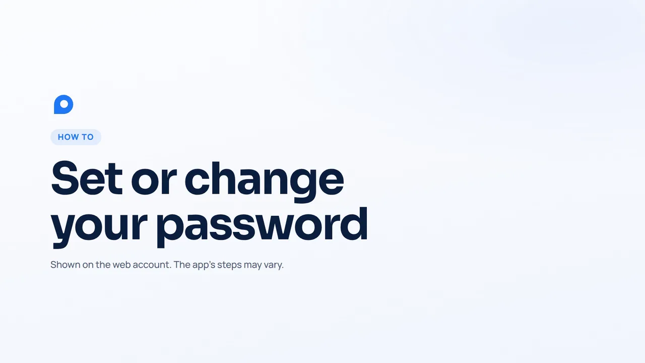 How to set or change your mileage tracker password on the web