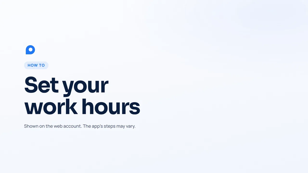 How to set your work hours for mileage tracking on the web