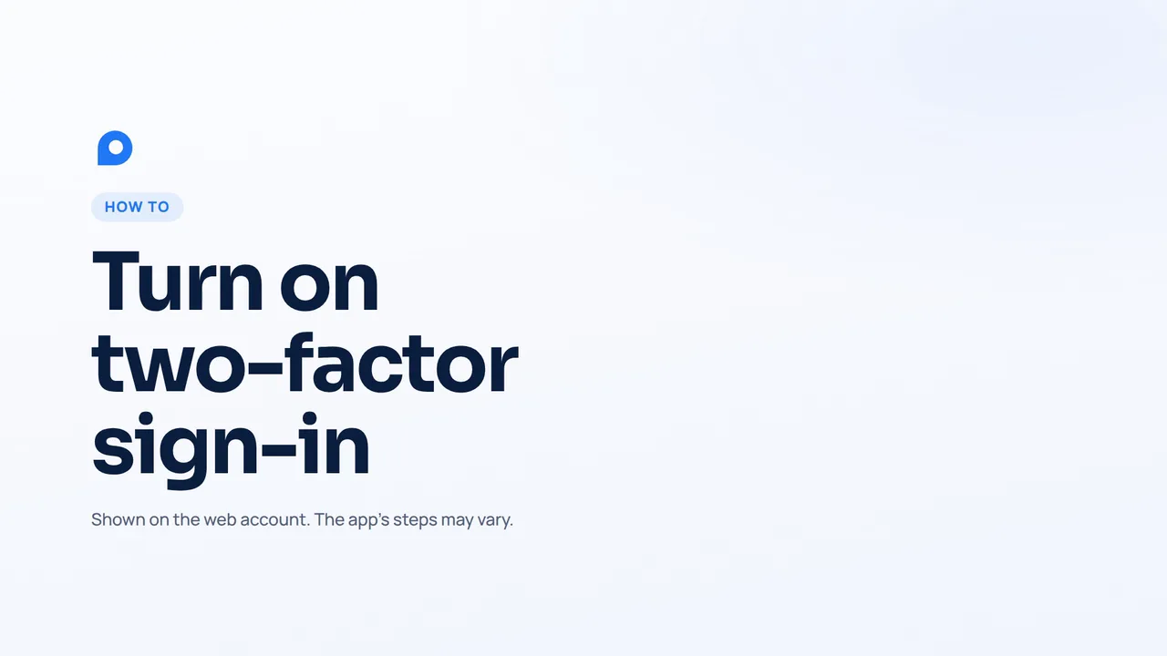 How to turn on two-factor sign-in for your mileage tracker on the web